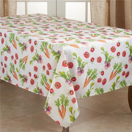 SARO LIFESTYLE SARO 8919.M65120B 65 x 120 in. Oblong Casual Tablecloth with Veggies Design 8919.M65120B